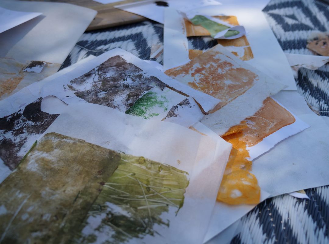 Geli plate prints and textured paper